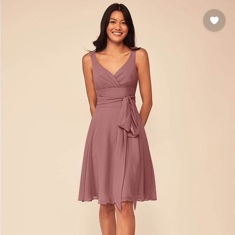 Azazie Diana bridesmaids dress in Desert Rose